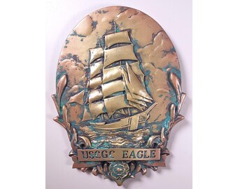 USCGC Eagle wall plaque | Handmade in USA | Coast Guard Tall Ship Art | Nautical Military Decor | USCG Veteran Gift