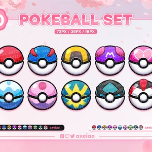 PKMN Pokeball Twitch Sub Badges | Bit Badges | Twitch Sub Badges | Sub Badges Cute | Discord Roles | Stream Badges | 10 Pack