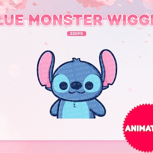 ANIMATED WIGGLE Blue Monster Twitch/Discord Emote