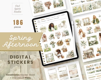 Botanical Spring Season Goodnotes Digital Stickers, Botanical Stickers, Garden Stickers, Goodnotes Spring Stickers, Digital Planner Stickers