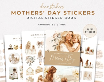 Aesthetic Mothers Day Digital Planner Stickers, Watercolor Mothers Day Digital Stickers, Mom and Child Goodnotes Stickers, Best Mom Stickers