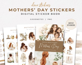 Aesthetic Mothers Day Digital Planner Stickers, Watercolor Mothers Day Digital Stickers, Mom and Child Goodnotes Stickers, Best Mom Stickers