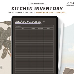 Kitchen Inventory Tracker Template, Digital Planner Insert, Goodnotes ...