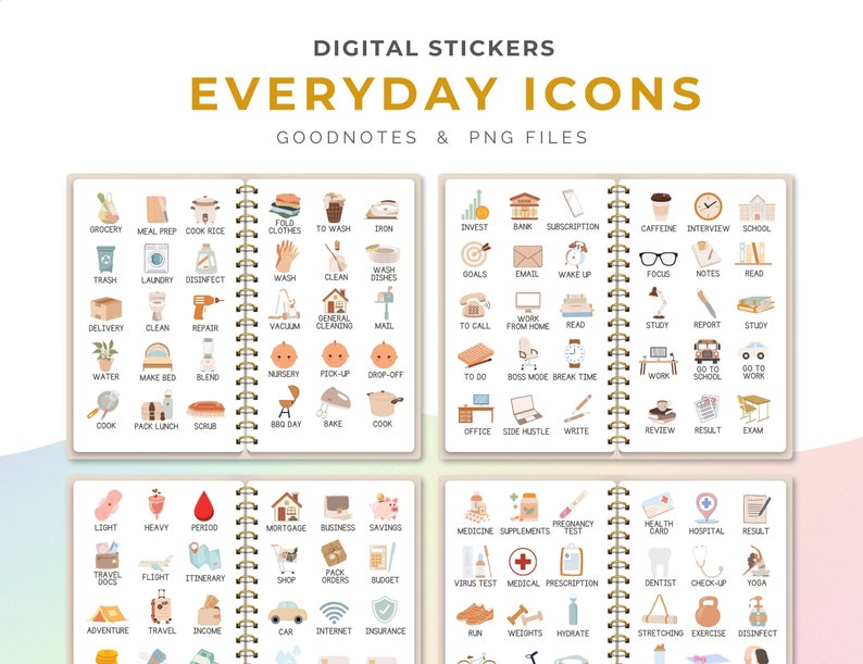 Everyday Life Digital Planner Stickers for Finances Chores Pets Work ...