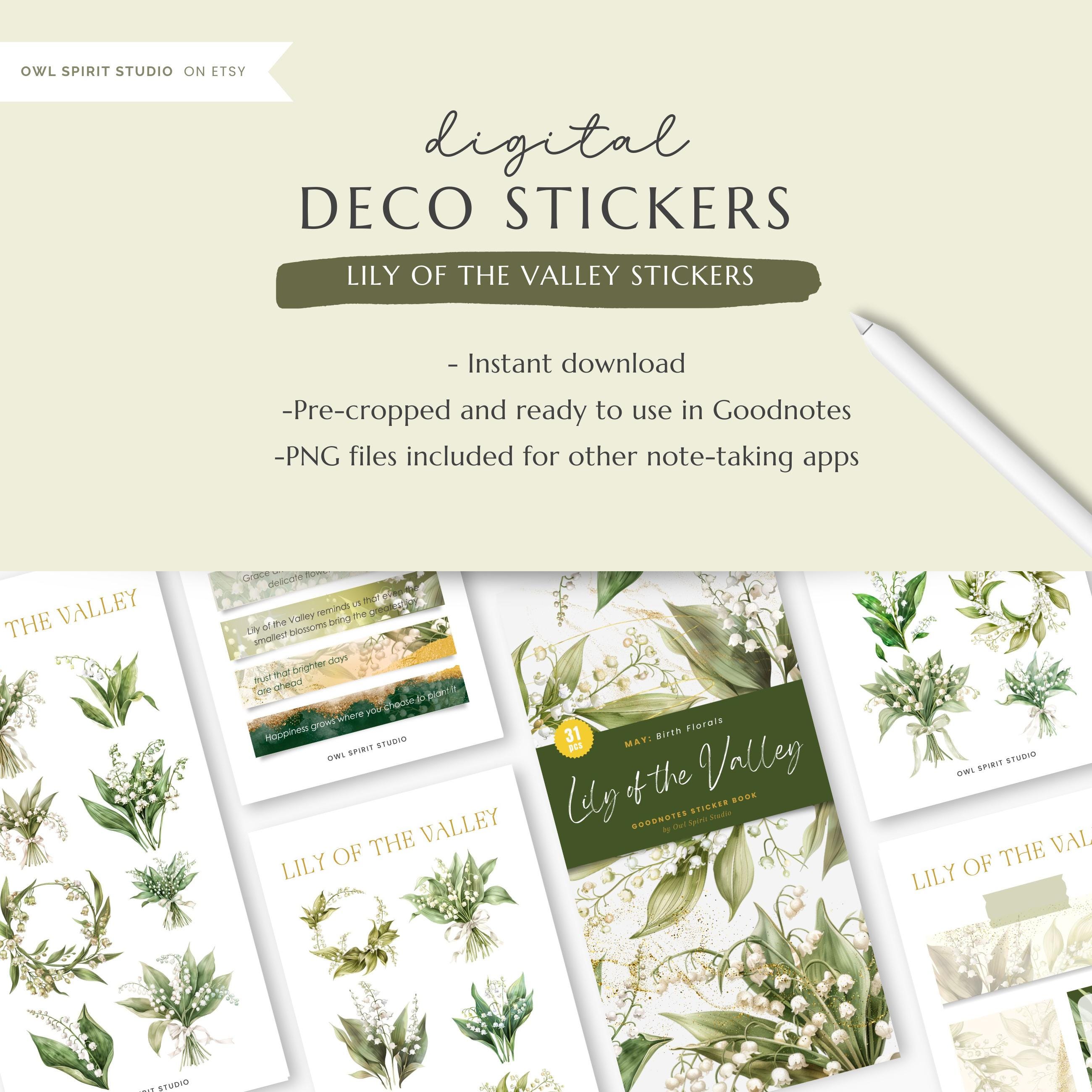 Valley Signs Sticker Lily of the Valley Florals Goodnotes Digital Stickers, May Botanical ...