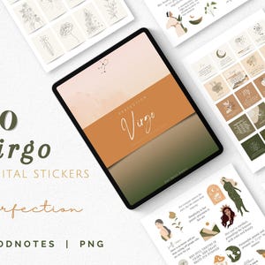 VIRGO Uplifting Quotes Goodnotes Naklejki cyfrowe, inspirujące cytaty, VIRGO Zodiac Mystical Naklejki, naklejki estetyczne, naklejka do dziennika