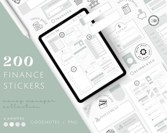 Finance and Budget Digital Stickers for Goodnotes, Money Manager Stickers, Savings and Budget Stickers, Expense Tracker, Minimalist Stickers