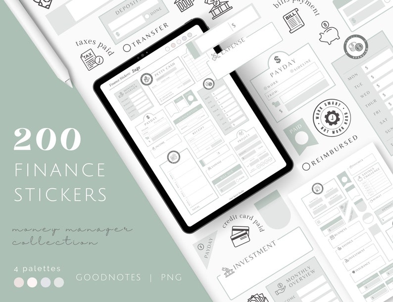 Finance and Budget Digital Stickers for Goodnotes Money Etsy