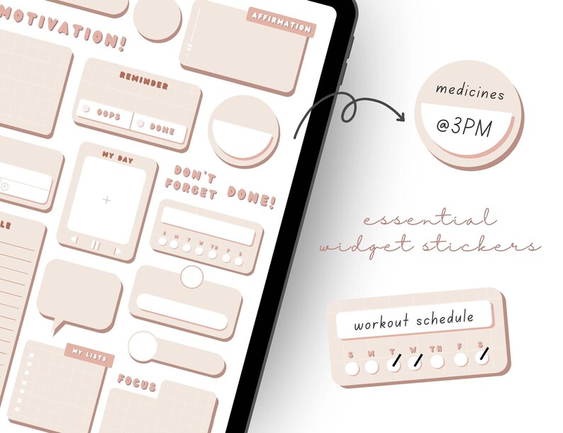 Sticker Widget Daily Widget Digital Stickers for Goodnotes, Everyday Stickers ...
