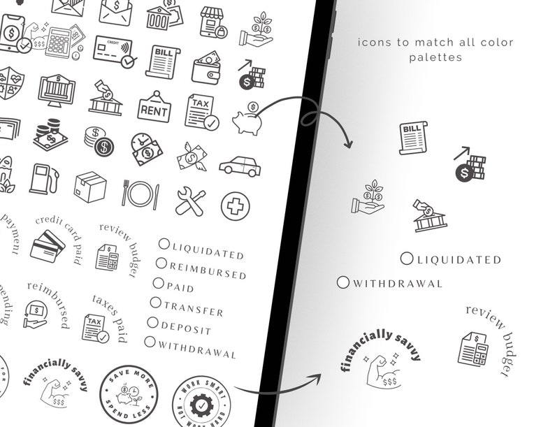 Finance and Budget Digital Stickers for Goodnotes Money Etsy