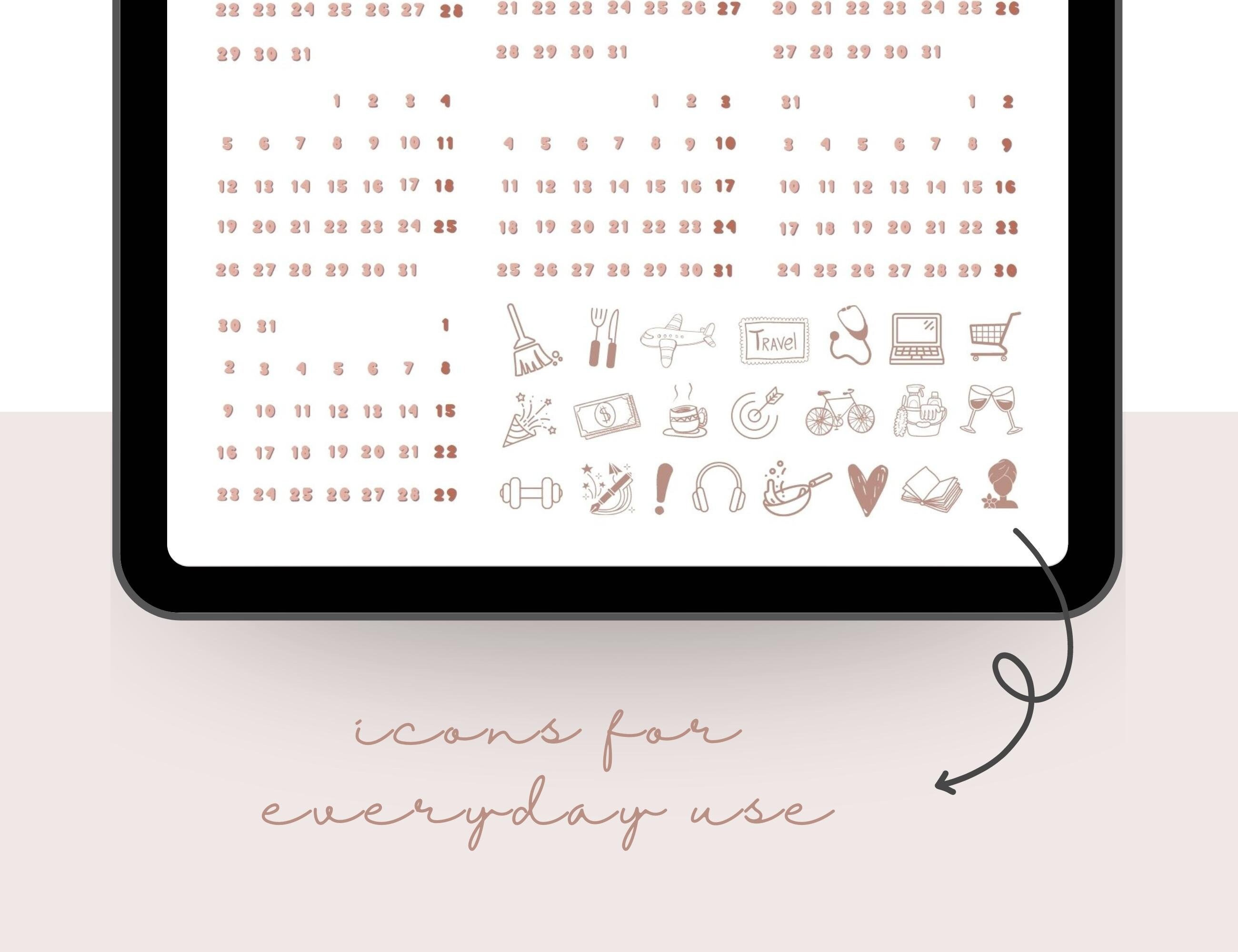 Daily Widget Digital Stickers for Goodnotes, Everyday Stickers ...