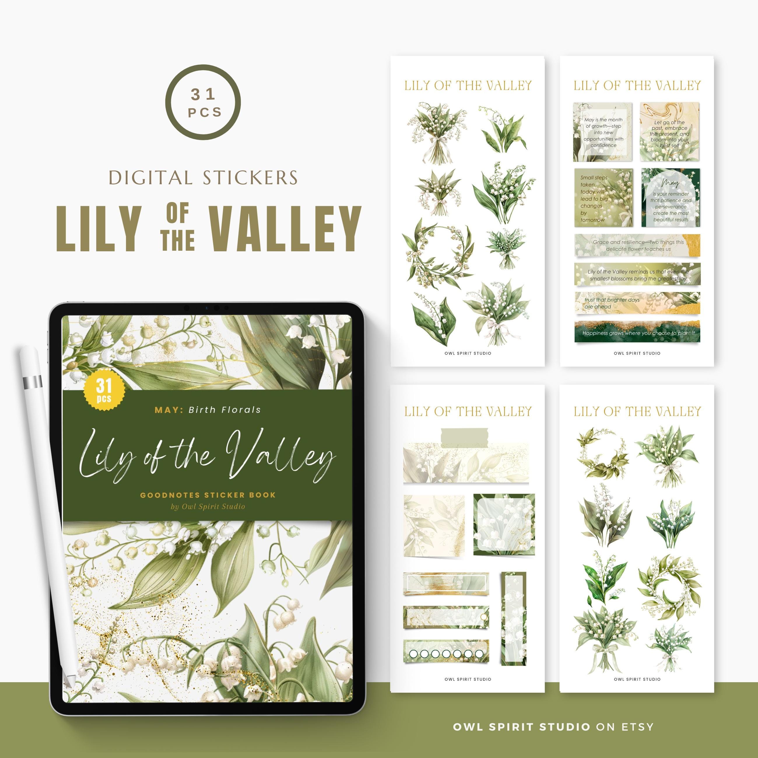 Valley Signs Sticker Lily of the Valley Florals Goodnotes Digital Stickers, May Botanical ...