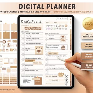 Planner giornaliero digitale, Planner Goodnotes, Planner non datato, Planner settimanale, Adesivi Goodnotes, Modello di planner, Planner mensile, Notability