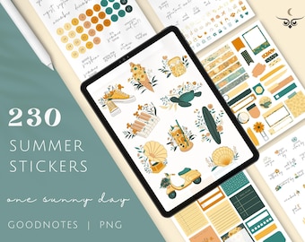 SUMMER Goodnotes Stickers Digital Planner Vacation Stickers Summer Season Stickers Ipad Beach Holiday rest day stickers Planner Accessories