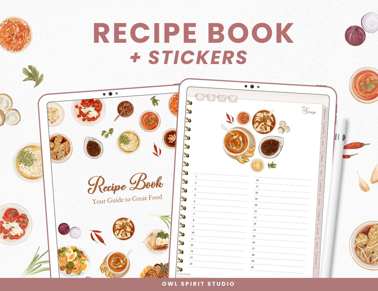 Recipe Book, Cook Book, Digital Recipe Planner With Digital Recipe ...