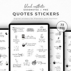 Minimalist Quote Stickers: Black & White, Uplifting (Digital Stickers)