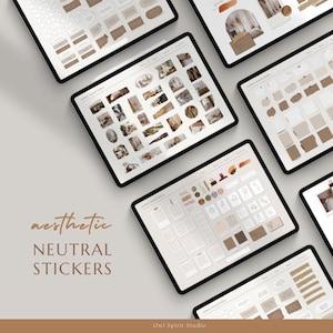Ästhetische Goodnotes Aufkleber für Ipad, Moodboard Aufkleber, Neutrale Aufkleber, Journal Aufkleber, Bujo Journal, digitale Planer Aufkleber