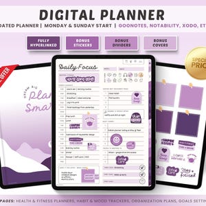 Planner giornaliero digitale, Planner Goodnotes, Planner non datato, Planner settimanale, Adesivi Goodnotes, Modello di planner, Planner mensile, Notability