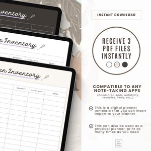 Kitchen Inventory Tracker Template, Digital Planner Insert, Goodnotes ...