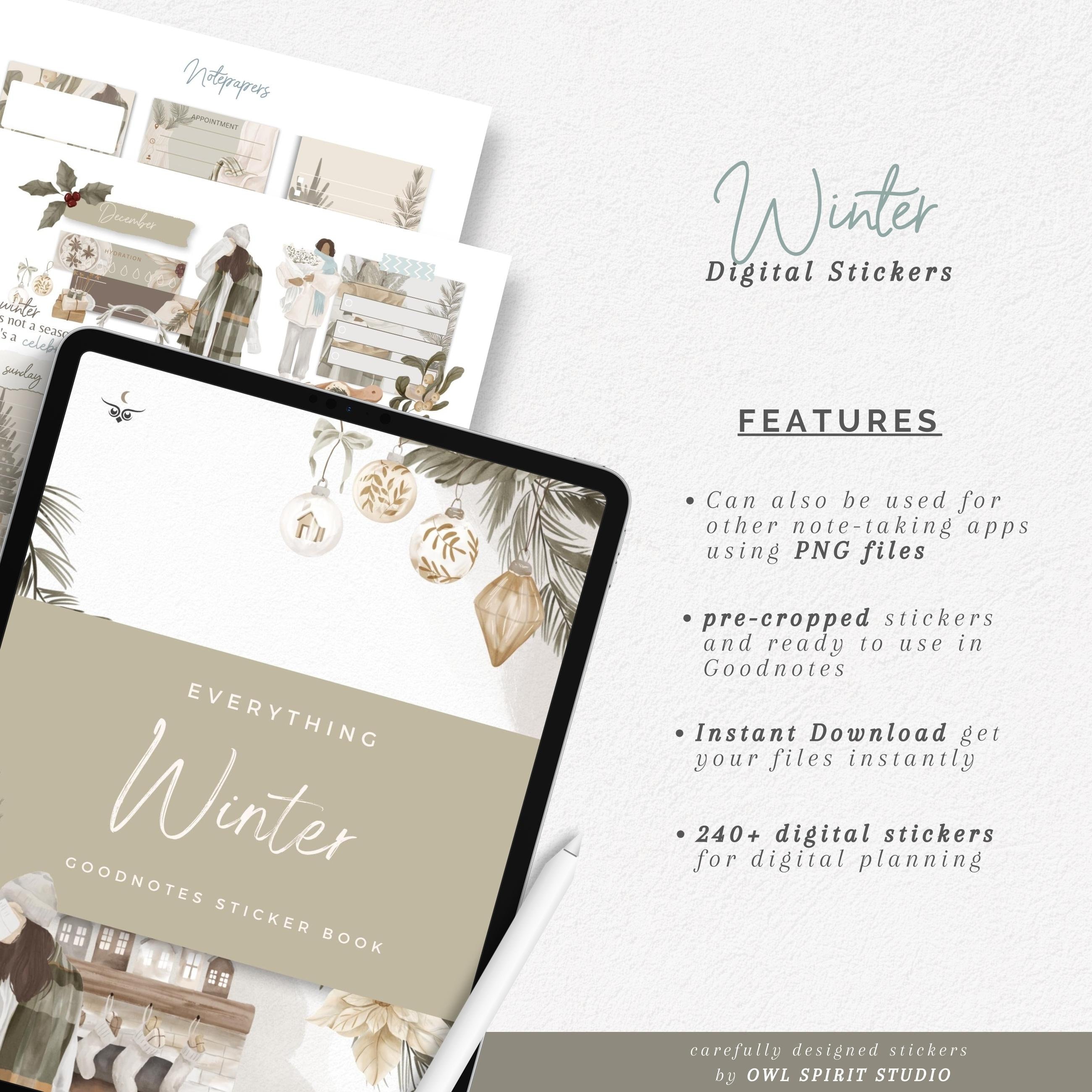 Winter Goodnotes Stickers Digital Christmas Holidays Stickers ...