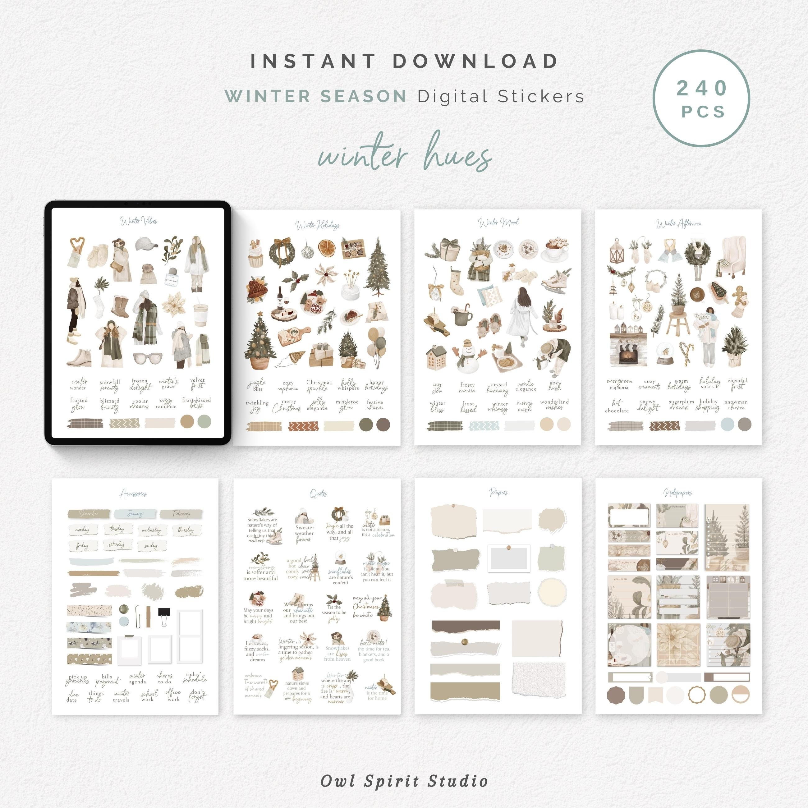 Winter Goodnotes Stickers Digital Christmas Holidays Stickers ...