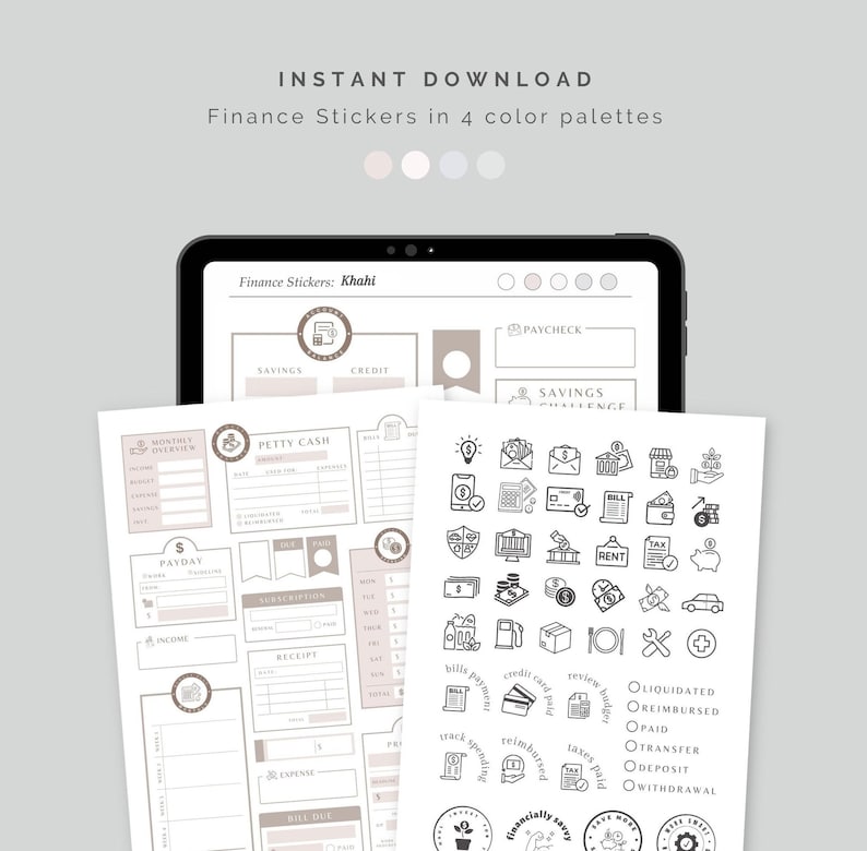 Finance and Budget Digital Stickers for Goodnotes Money Etsy