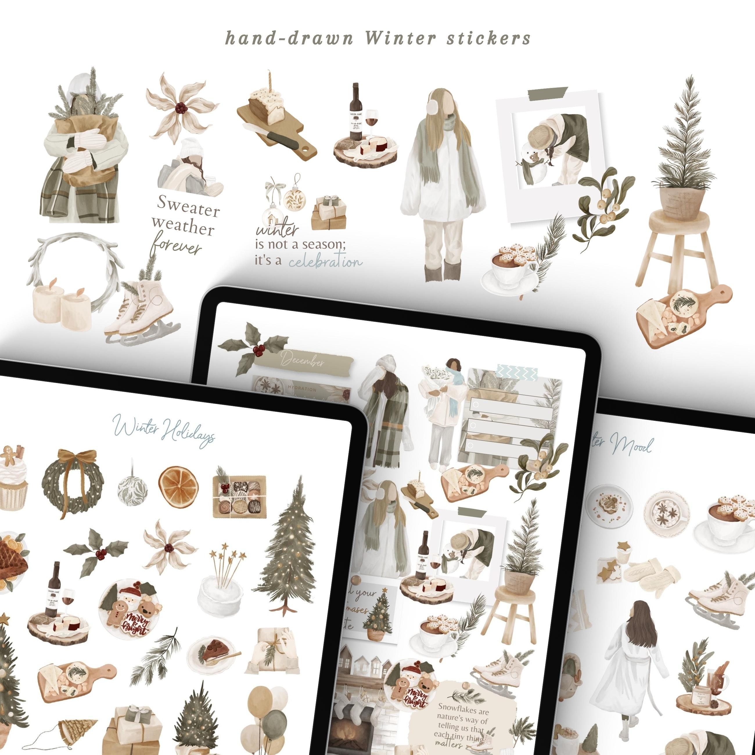 Winter Goodnotes Stickers Digital Christmas Holidays Stickers ...