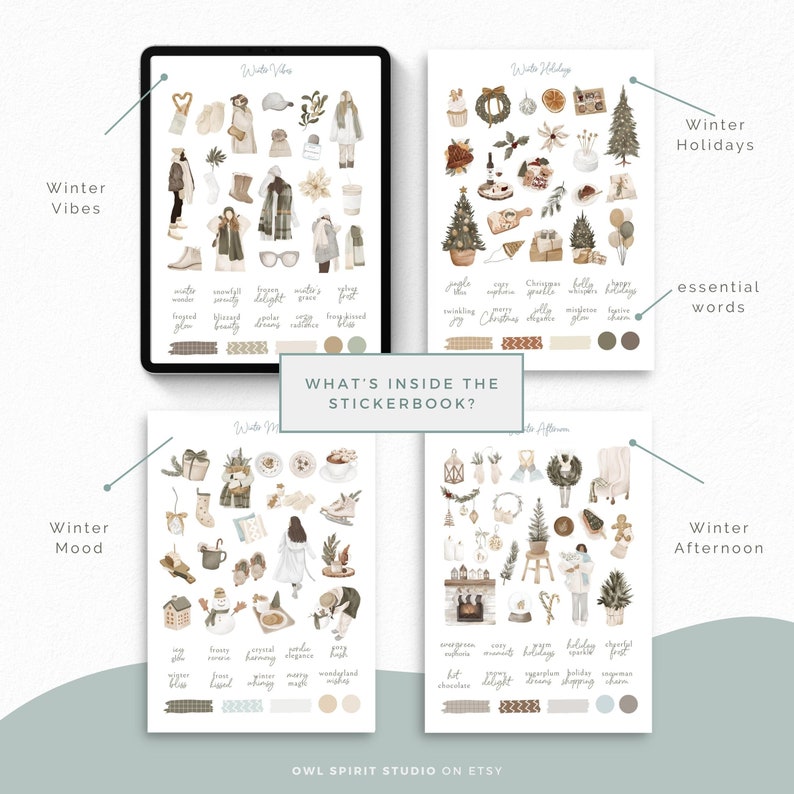 Winter Goodnotes Stickers Digital Christmas Holidays Stickers ...