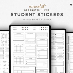 Minimalistische Studenten Wesentliche Digitale Aufkleber für Digitale Planer Akademische iPad Planner Stickers Akademische Aufkleber, Studenten Essentials