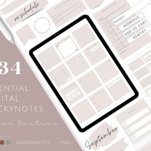 Essential Sticky Notes | Functional Digital Stickers, Goodnotes Stickers, Digital Paper-Like Sticky Notes | Goodnotes Stickers - Neutral