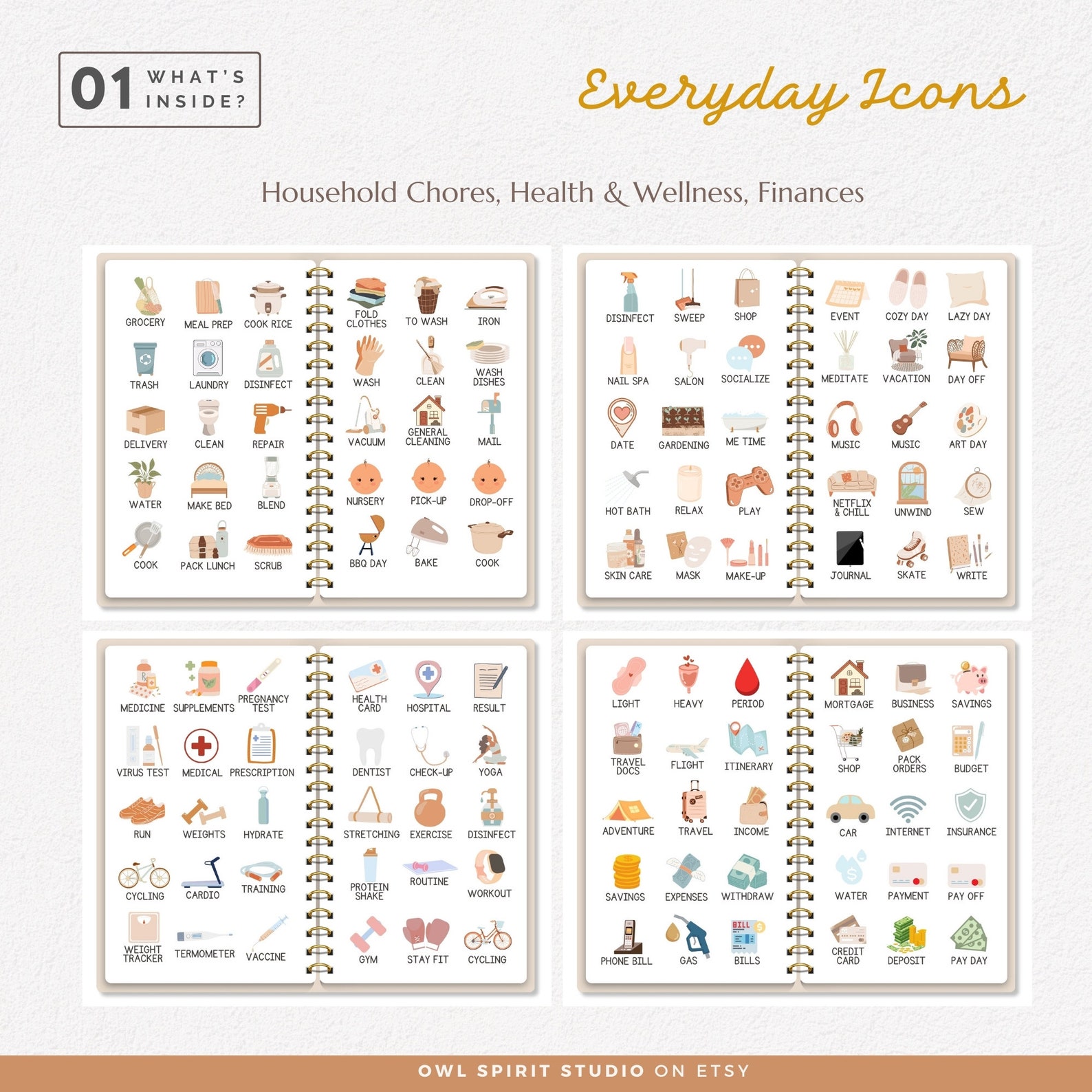 Everyday Life Digital Planner Stickers for Finances Chores Pets Work ...