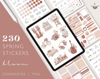 SPRING Digital Stickers, Florals Goodnotes Stickers, Spring Season Stickers for iPad, Spring Planner Stickers for Android, Journal Stickers