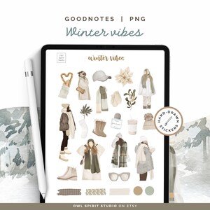 Winter Stickers, Goodnotes Digital Stickers, Christmas Planner Stickers, Aesthetic Stickers, Journal Stickers, Daily stickers, Goodnotes,