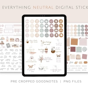 NEUTRAL Digital Stickers for iPad and Tablet, Goodnotes Digital Planner Stickers, Daily Essential Goodnotes Stickers, Aesthetic Stickers image 10