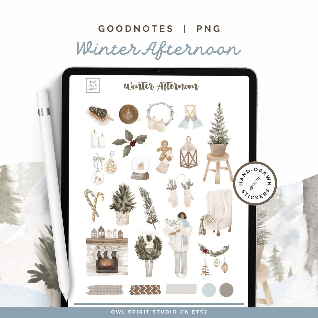 Winter Stickers, Goodnotes Digital Stickers, Christmas Planner Stickers ...