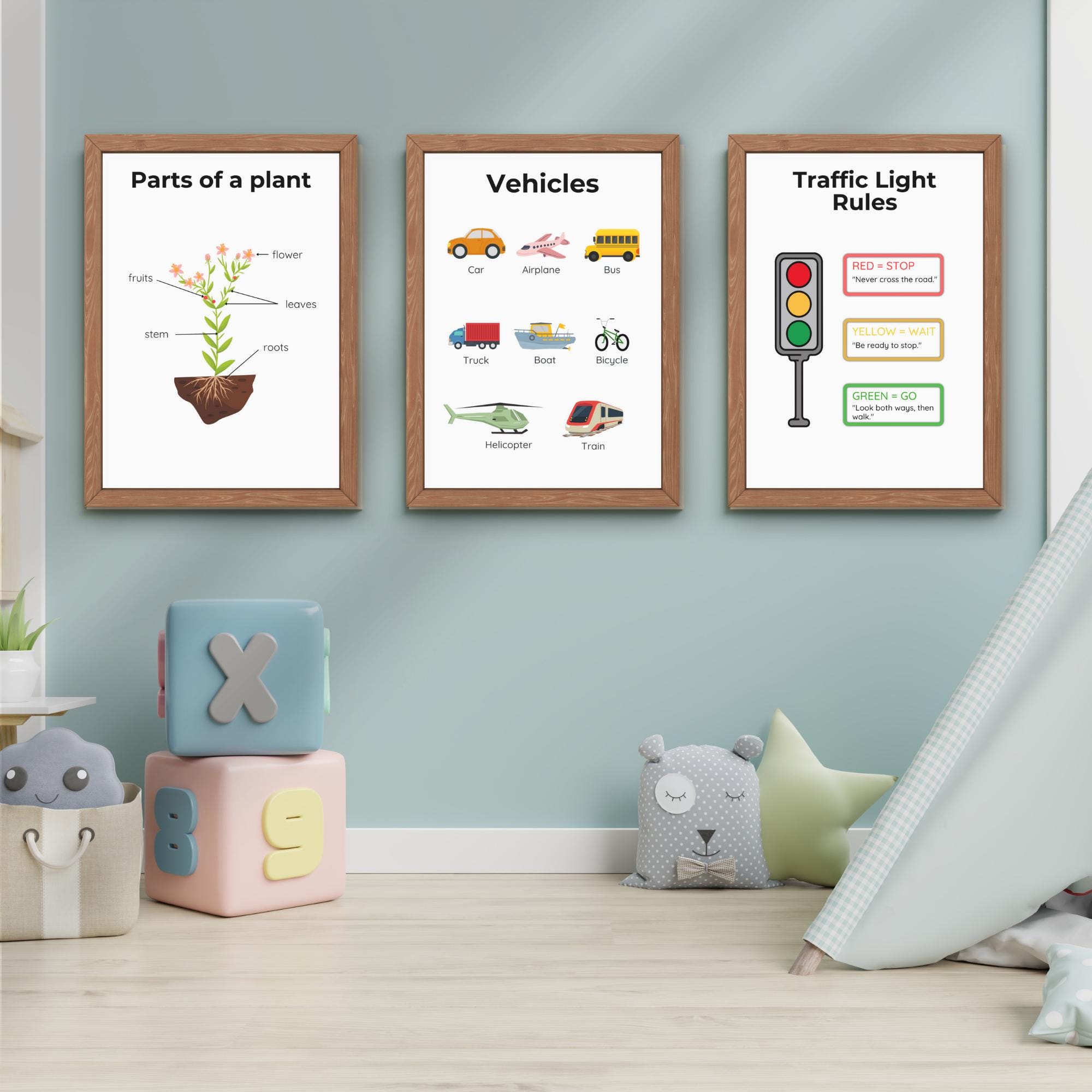 Educational Posters Bundle | Toddler Learning Prints, ABC Alphabet ...