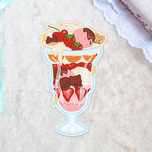 Parfait sucré, chat mignon ~ Sticker