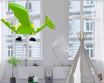 Flying Dragon Nursery Mobile - Baby Room Decor - Eco Friendly Wooden Toy - Kids Room Decor - Baby Shower Gift - Dragon Lover Gift