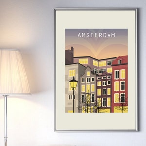 Amsterdam l Niederlande l Architektur l Digitale Illustration l Wandkunst l Kunst l Sofort Download