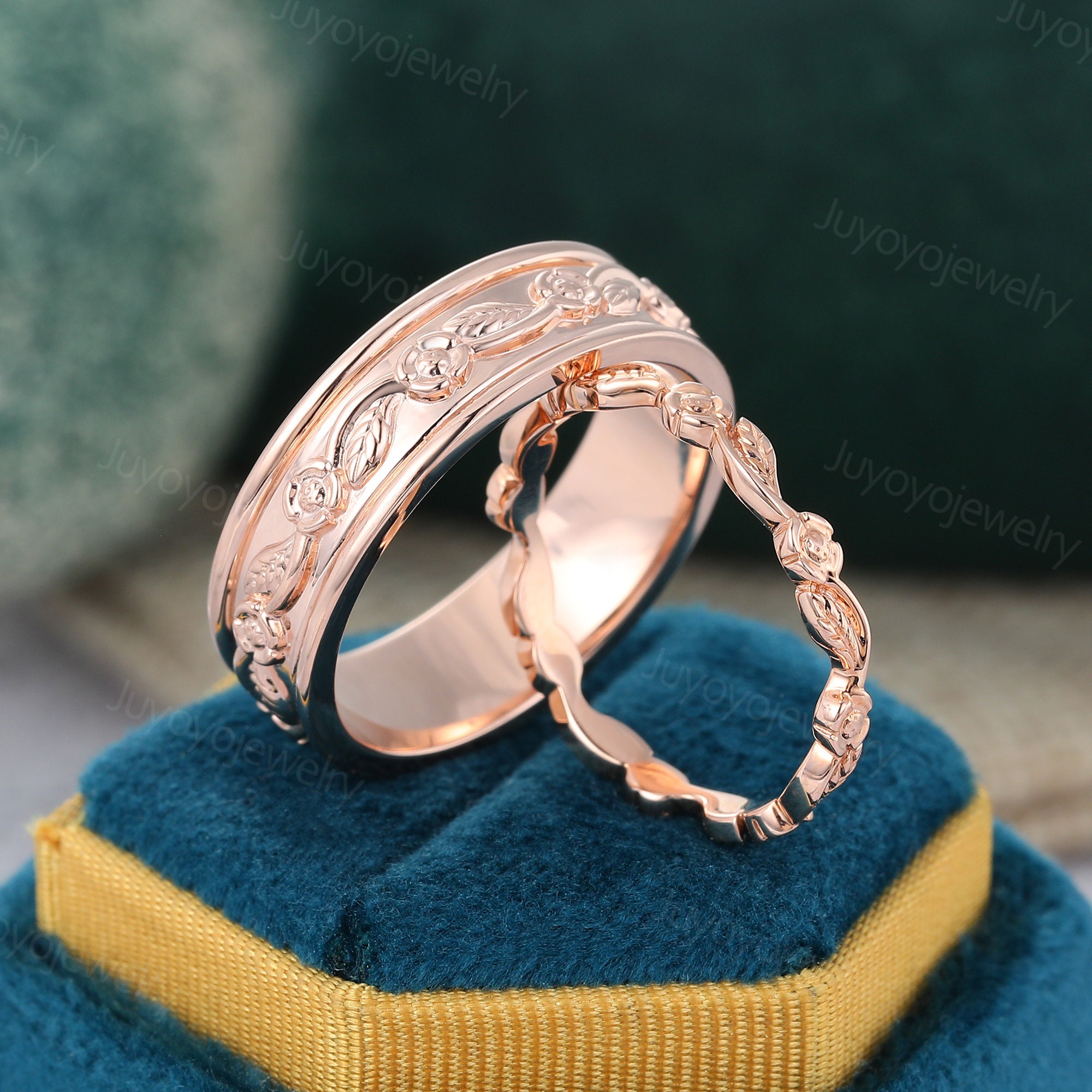 Fancy Elegant Classic Rose Gold Artificial Diamond Engagement Ring For  Couple | eBay