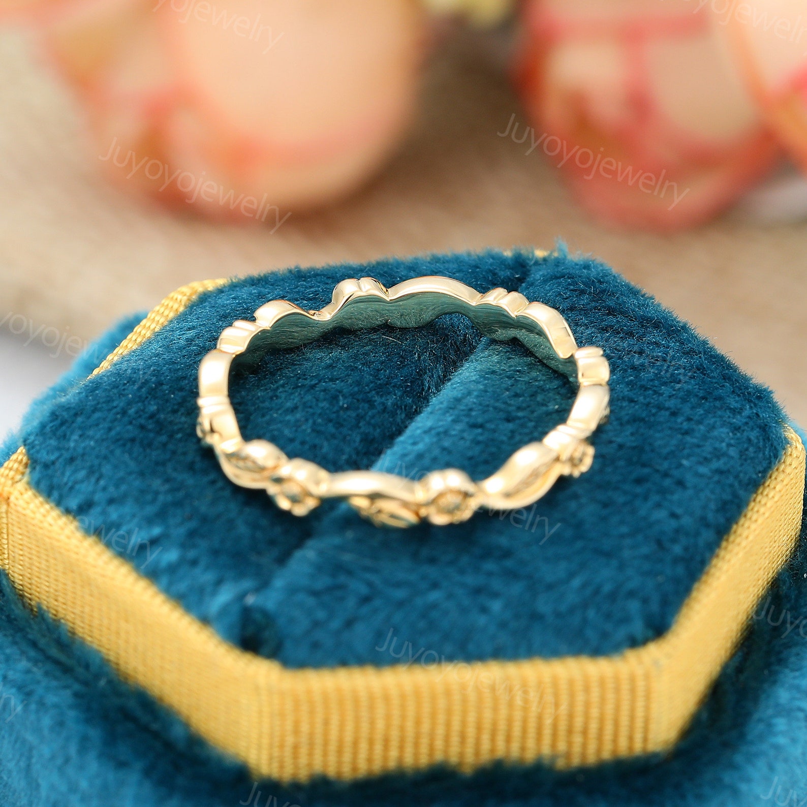 Vintage Solid Gold Wedding Band 14k Yellow Gold Wedding Band - Etsy