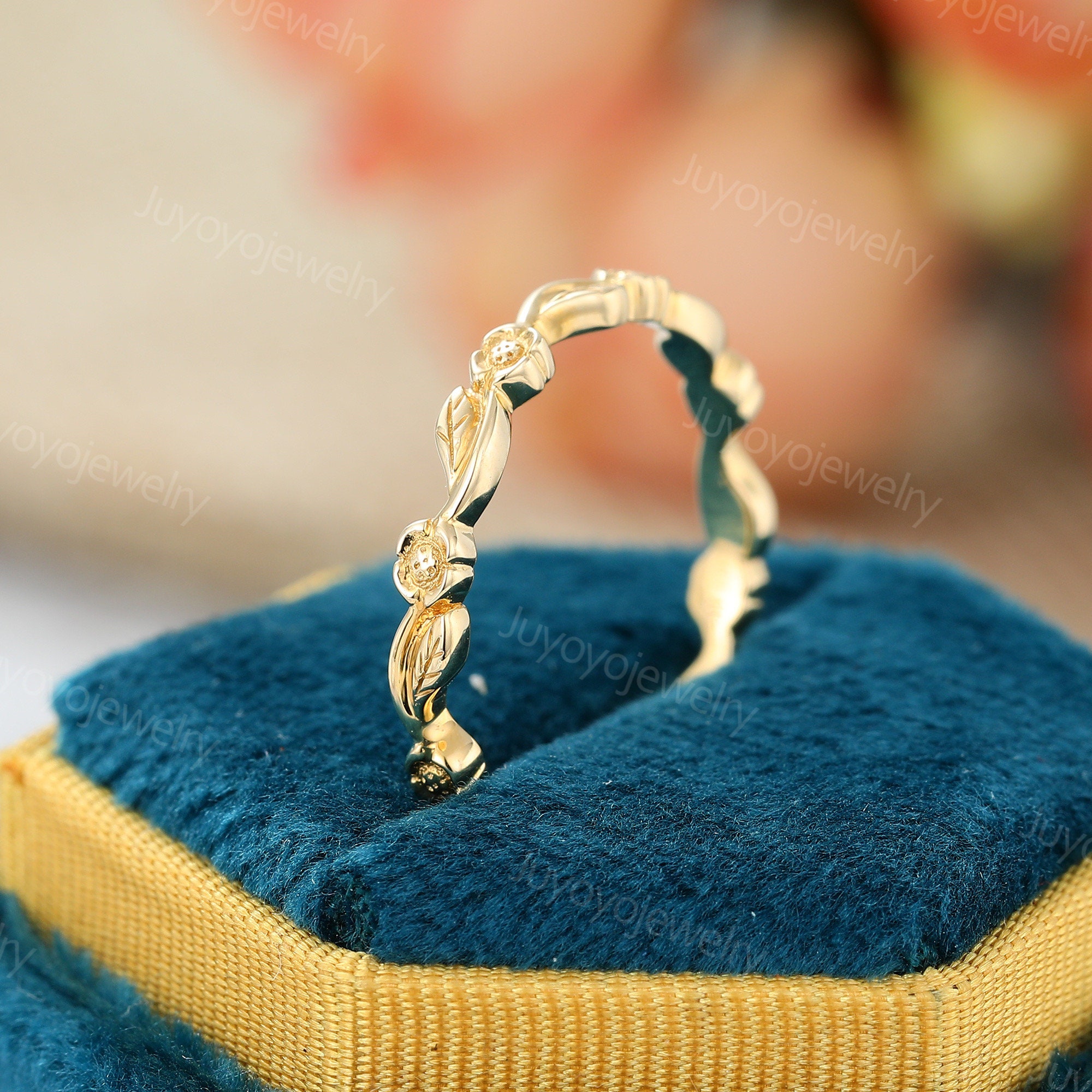 Vintage Solid Gold Wedding Band 14k Yellow Gold Wedding Band - Etsy