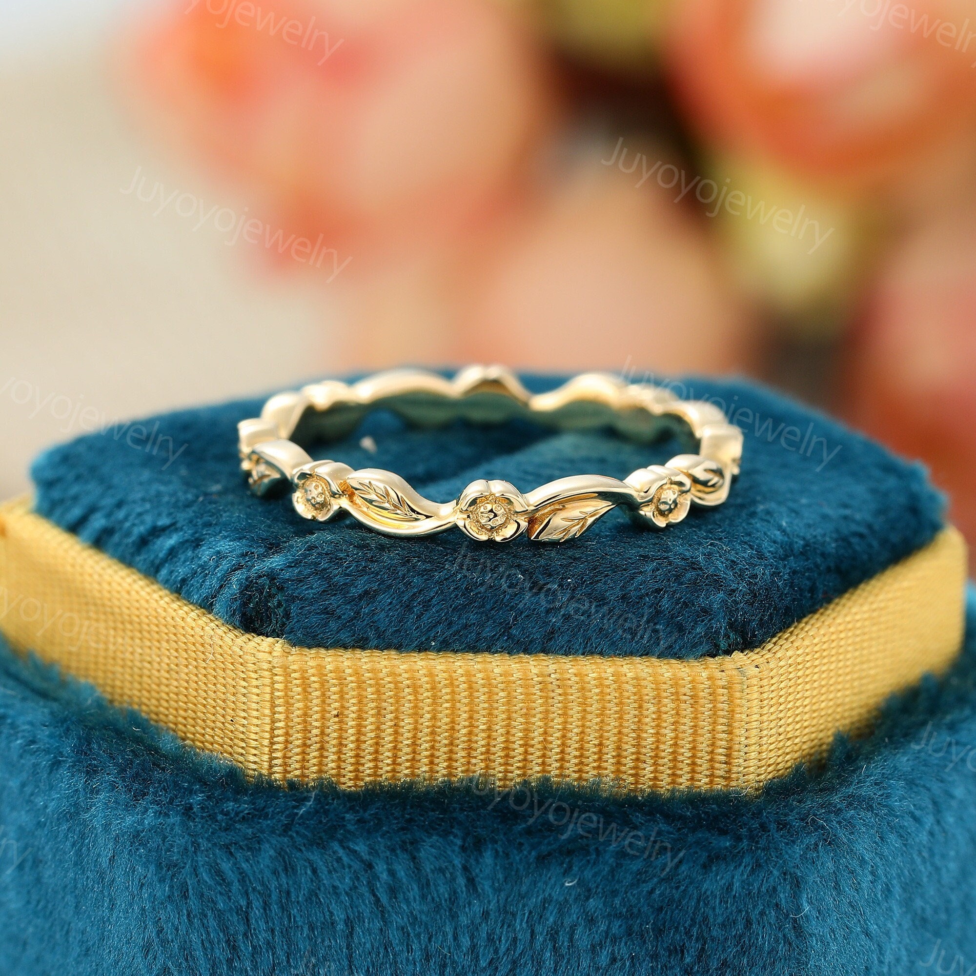 Vintage Solid Gold Wedding Band 14k Yellow Gold Wedding Band - Etsy