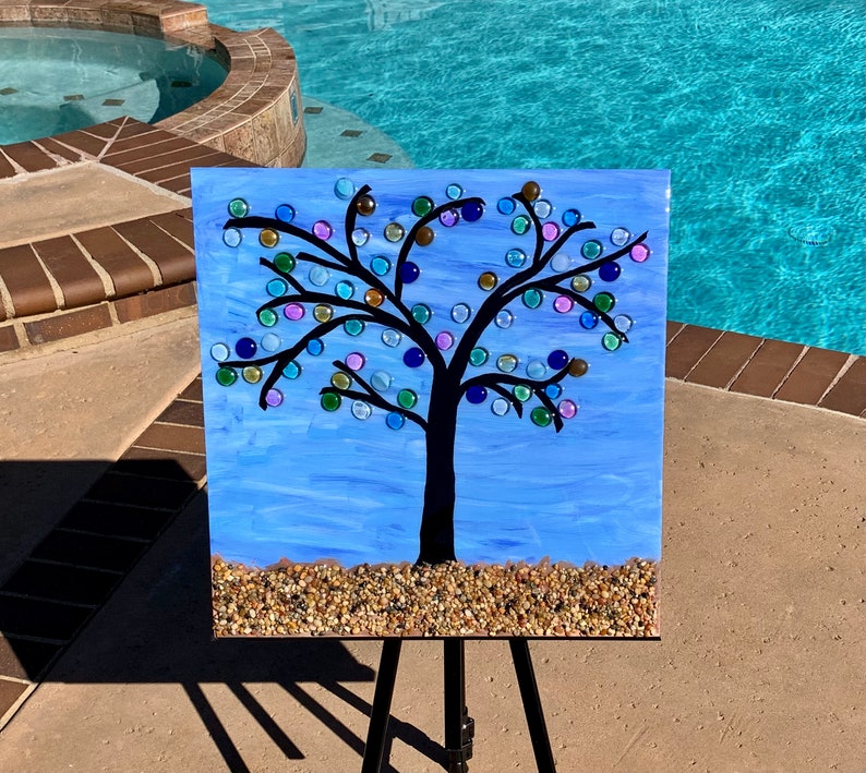 Tree of Life Mixed Media Resin Painting Etsy