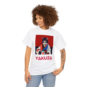 Cat Yakuza Tshirt cat lover cat mom cats anime Japanese mafia kimono Unisex Heavy Cotton Tee