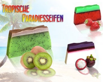 Tropische Paradies Seifen 115g, Seife, Handgefertigt, Pflege, Exotischen Düften, Spa, Wellness, Valentinstag, Ostern, Muttertag, Weihnachten