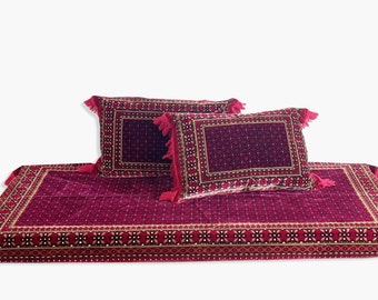 Beautiful Afghan floor sofa set 1 floor sofa + 2 pillow covers turkish style, arabic majliss seatings (3pcs cover only)