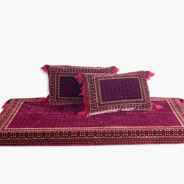 Beautiful Afghan floor sofa set 1 floor sofa + 2 pillow covers turkish style, arabic majliss seatings (3pcs cover only)