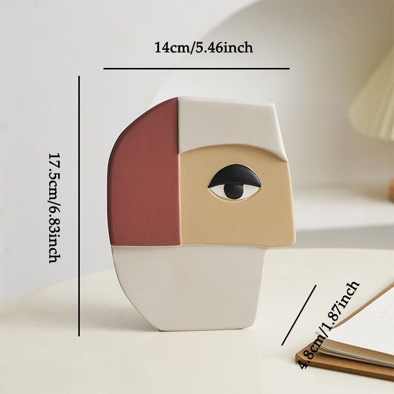 Face Sculpture Vase Head Flower Vase Modern Plant Holder Etsy