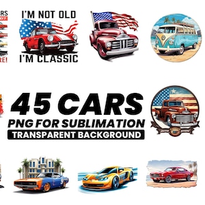 Classic car Bundle PNG for Sublimation | Muscle car PNG Tumbler designs | Vintage Car Sublimation Designs | Classic Muscle Cars PNG designs